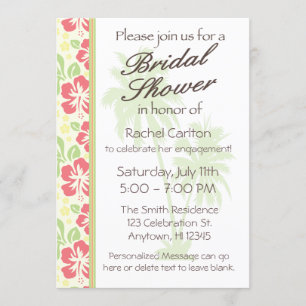 Invitación a ducha de novia luau hawaiana