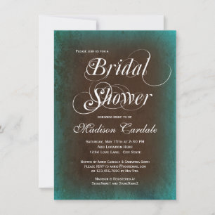 Invitación a ducha de novia marrón Verde azulada e