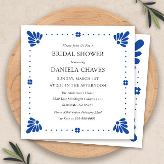 Invitación a ducha de novia mexicana Talavera