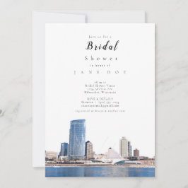 Invitación a ducha de novia Milwaukee Skyline
