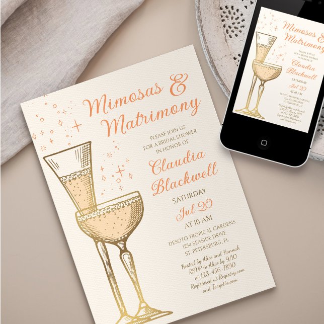 Invitación a ducha de novia Mimosas Matrimony (Subido por el creador)