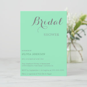 Invitación a ducha de novia mínima de SEAFOAM