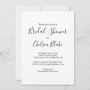 Invitación a ducha de novia minimalista