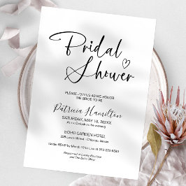 Invitación a ducha de novia minimalista