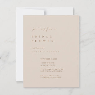 Invitación a ducha de novia Minimalista rosa Rubor