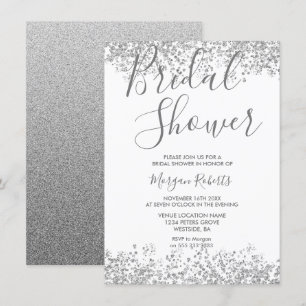 Invitación a ducha de novia moderna Purpurina de p