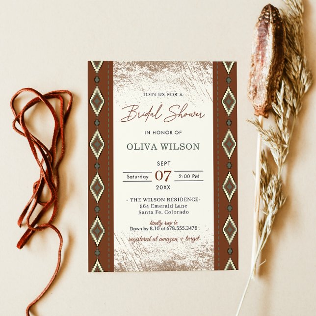 Invitación a ducha de novia occidental azteca, boh (Subido por el creador)