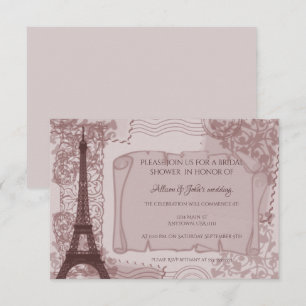 Invitación a ducha de novia parisina rosa