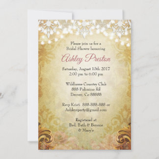 Invitación a ducha de novia por luces radiantes ru