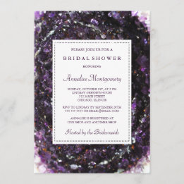 Invitación a ducha de novia púrpura de Amethyst Ge