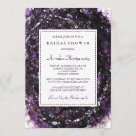 Invitación a ducha de novia púrpura de Amethyst Ge