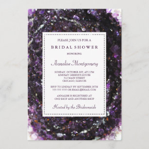 Invitación a ducha de novia púrpura de Amethyst Ge