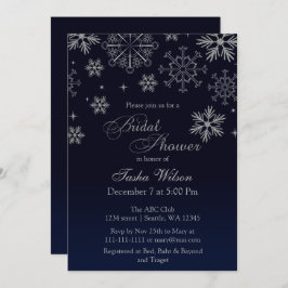 Invitación a ducha de novia Purpurina de plata mar