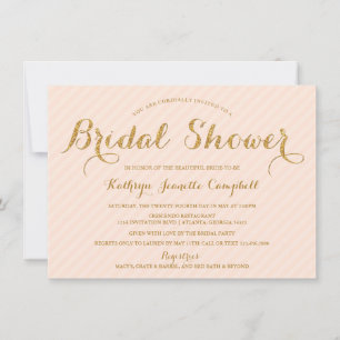 Invitación a ducha de novia Purpurina Glitzy Gold