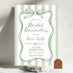 Invitación a ducha de novia rara verde sabio