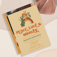 Invitación a ducha de novia Retro Groovy