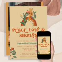 Invitación a ducha de novia Retro Groovy