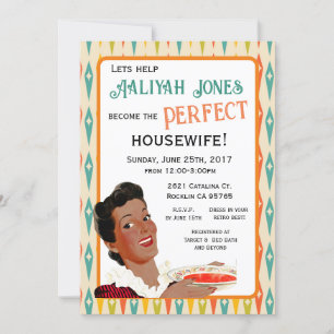 Invitación a ducha de novia Retro Housewife