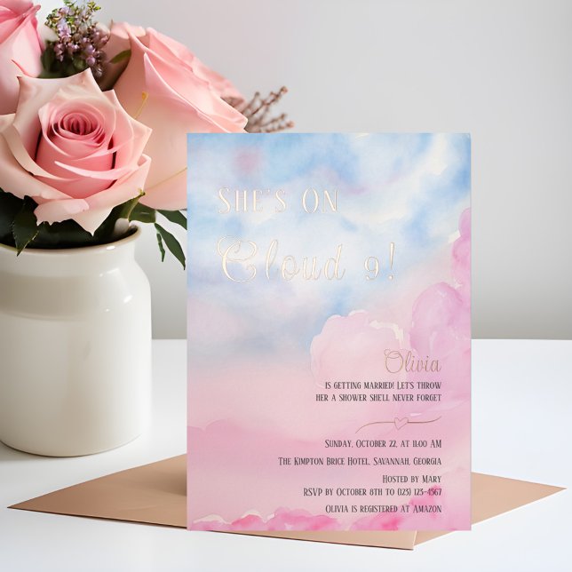 Invitación a ducha de novia rosa 9 de On Cloud (Subido por el creador)