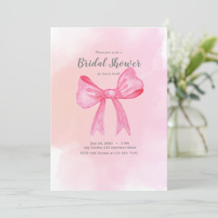 Invitación a ducha de novia rosa inspirada en Brid