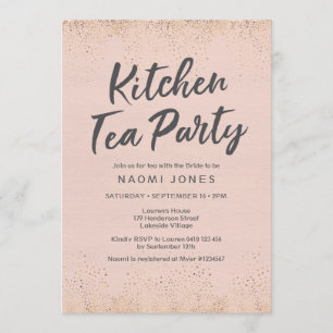 Invitación a ducha de novia rosa Rubor