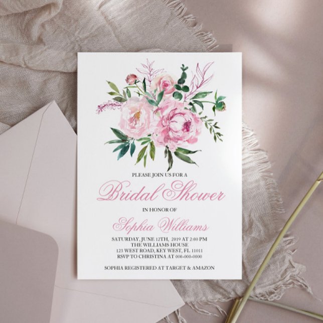 Invitación a ducha de novia rosa Rubor (Subido por el creador)
