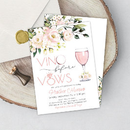 Invitación a ducha de novia RoseGold Vino antes de