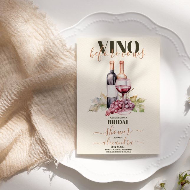 Invitación a ducha de novia RoseGold Vino antes de (Subido por el creador)