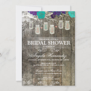 Invitación a ducha de novia rustica Mason Jar