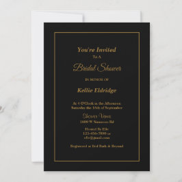 Invitación a ducha de novia simple y enmarcada