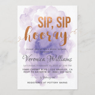 Invitación a ducha de novia Sip Sip Hooray