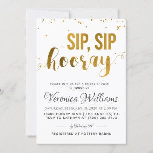 Invitación a ducha de novia Sip Sip Hooray