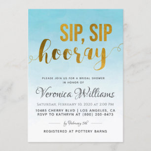 Invitación a ducha de novia Sip Sip Hooray