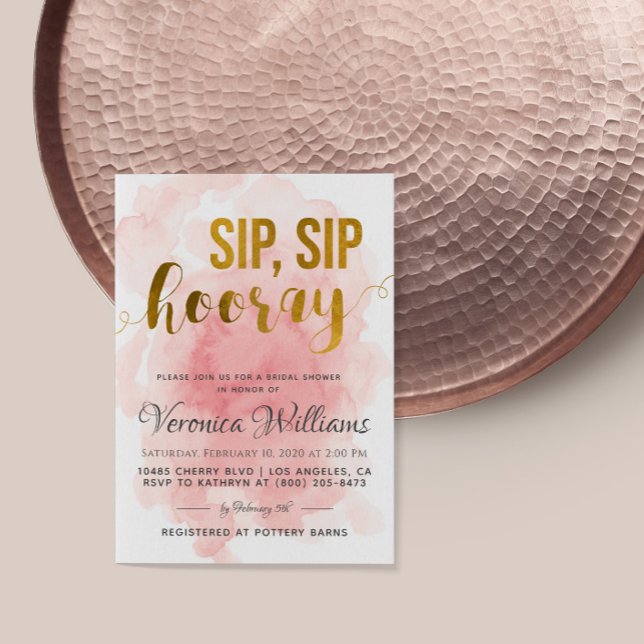 Invitación a ducha de novia Sip Sip Hooray (Subido por el creador)