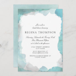 Invitación a ducha de novia turquesa Debonair