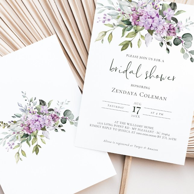 Invitación a ducha de novia verde Lilac Sage (Subido por el creador)