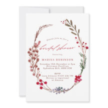 Invitación a ducha de novia Wreath Wreath en invie