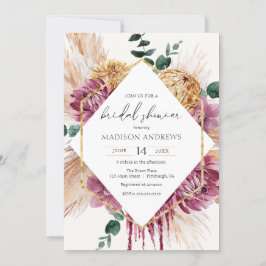 Invitación a ducha de novias Bohemian Dried Bouque
