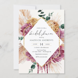 Invitación a ducha de novias Bohemian Dried Bouque