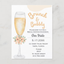 Invitación a ducha de novias Brunch & Bubbly