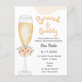 Invitación a ducha de novias Brunch & Bubbly