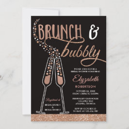 Invitación a ducha de novias brunch y bubbly, oro 