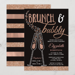 Invitación a ducha de novias brunch y bubbly, oro 
