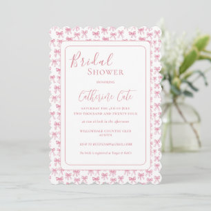 Invitación a ducha de novias con arcos rosados