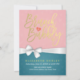 Invitación a ducha de novias con brunch color turq