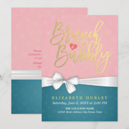 Invitación a ducha de novias con brunch color turq