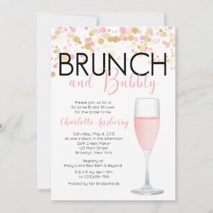 Invitación a ducha de novias con brunch y bubbly f