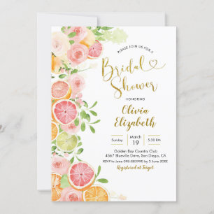 Invitación a ducha de novias con cítricos de pomel