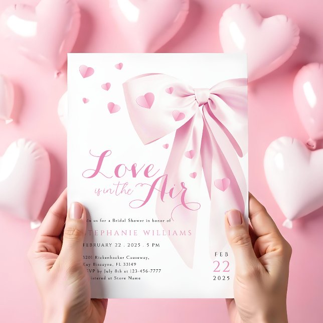Invitación a ducha de novias con corazones de arco (Subido por el creador)