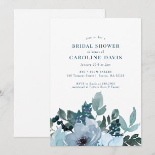 Invitación a ducha de novias con cubierta de flore